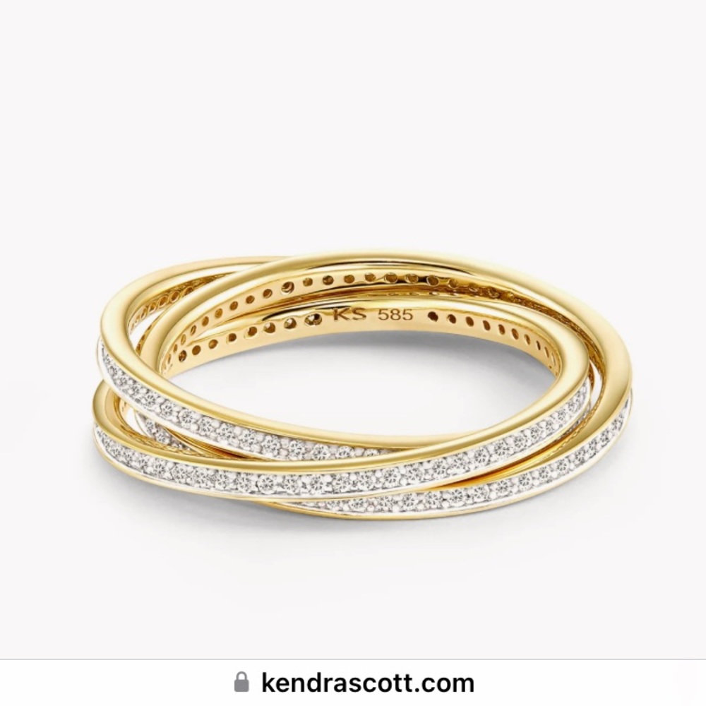 Kendra Scott 14k yellow gold with white diamonds.  The Jordyn